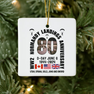 D-DAY NORMANDY LANDINGS WW2 80 JAHRE KERAMIKORNAMENT