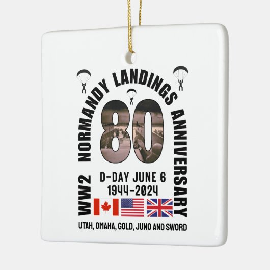 D-DAY NORMANDY LANDINGS WW2 80 JAHRE KERAMIKORNAMENT (Links)