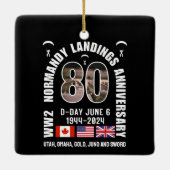 D-DAY NORMANDY LANDINGS WW2 80 JAHRE KERAMIKORNAMENT (Rückseite)
