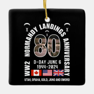 D-DAY NORMANDY LANDINGS WW2 80 JAHRE KERAMIKORNAMENT