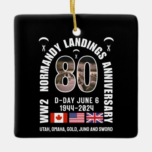 D-DAY NORMANDY LANDINGS WW2 80 JAHRE KERAMIKORNAMENT (Vorderseite)
