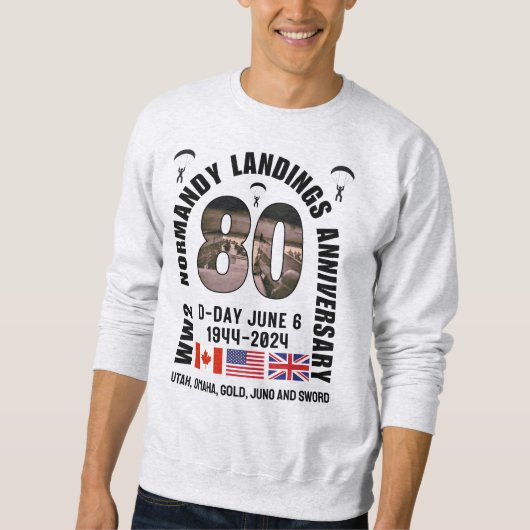 D-DAY NORMANDY LANDINGS WW2 80 JAHRE SWEATSHIRT (Vorderseite)