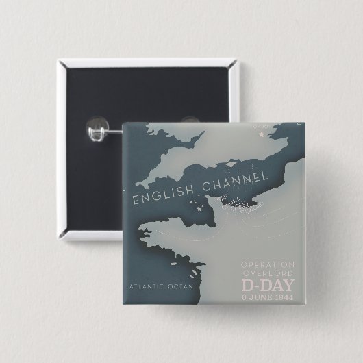D-Day Operation überlagert Militärposter. Button (Vorne & Hinten)