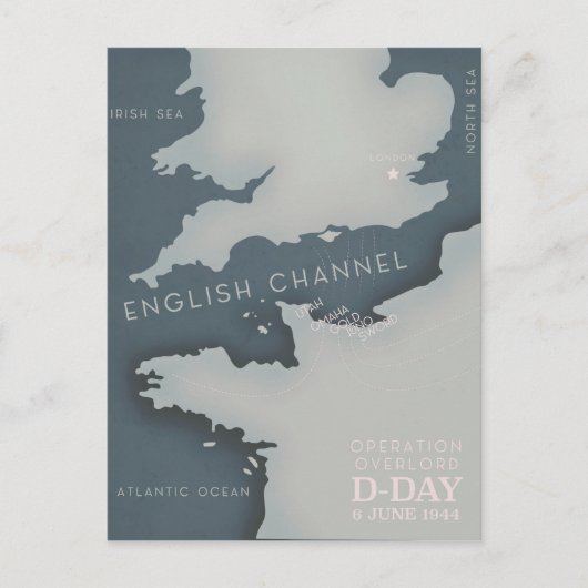 D-Day Operation überlagert Militärposter. Postkarte (Vorderseite)