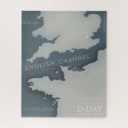 D-Day Operation überlagert Militärposter. Puzzle (Vertikal)
