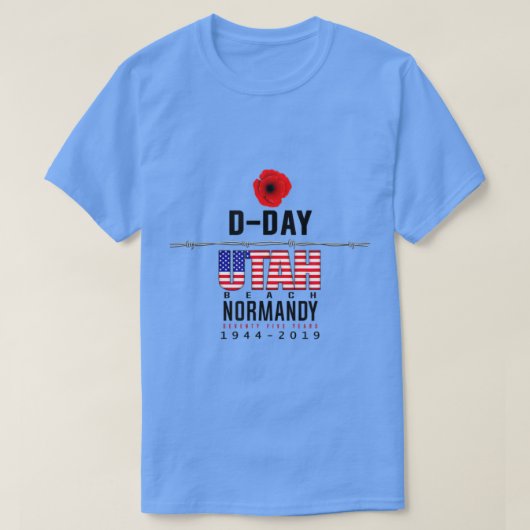D Day Utah Beach Jahrestag T-Shirt (Design vorne)