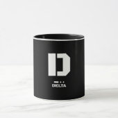D (Delta) NATO Phonetischer Alphabet & Morse Code Tasse (Zentrum)