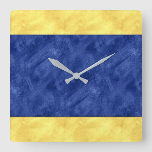 D Delta Watercolor Wasserzeichenflagge Quadratische Wanduhr (Vorderseite)
