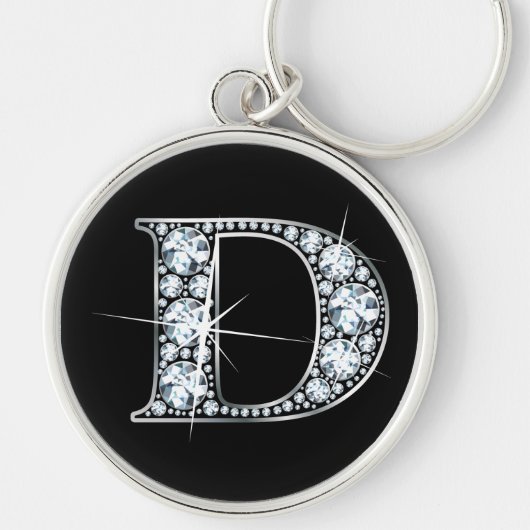 "D" Diamant Bling Schlüsselanhänger (Vorne)
