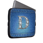 D "Diamond" Denim Stitching Electronics Bag Laptopschutzhülle (Vorne Rechts)