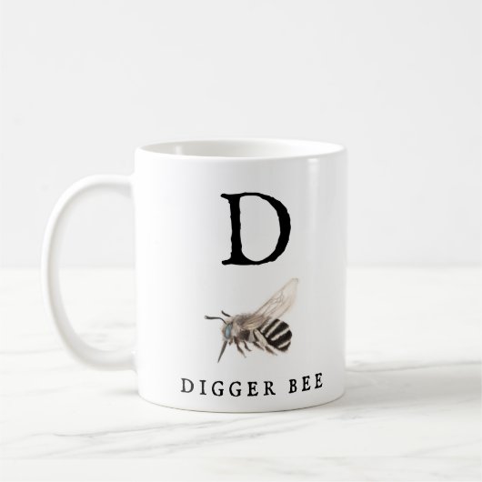 "D" Digger Bee Coffee Tasse (Links)