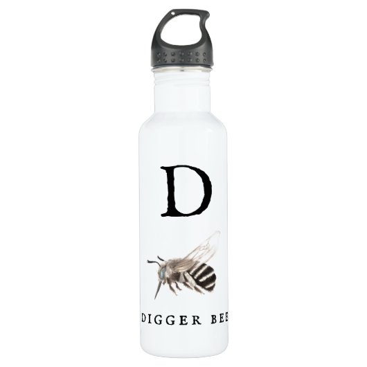 "D" Digger Bee Edelstahlflasche (Vorderseite)