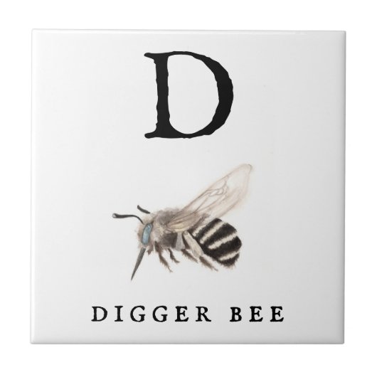 "D" Digger Bee Fliese (Vorderseite)