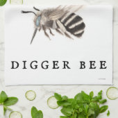 "D" Digger Bee Geschirrtuch (Gefaltet)