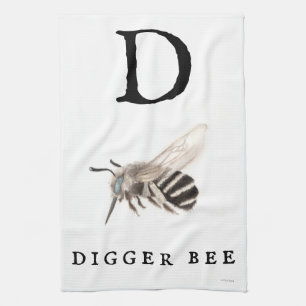 "D" Digger Bee Geschirrtuch