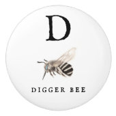 "D" Digger Bee Keramikknauf (Vorderseite)