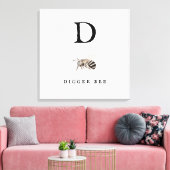 "D" Digger Bee Leinwanddruck (Insitu (Wohnzimmer))