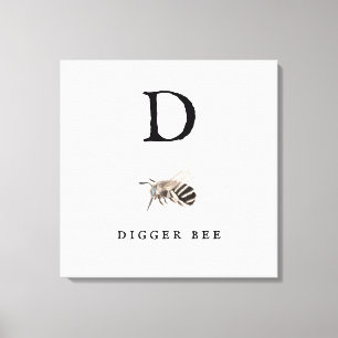 "D" Digger Bee Leinwanddruck