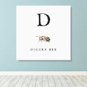 "D" Digger Bee Leinwanddruck (Insitu (Holzboden))