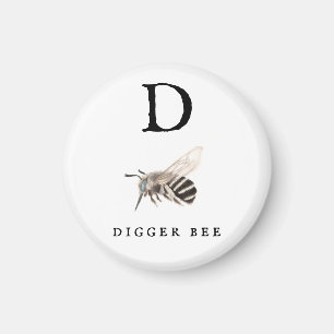 "D" Digger Bee Magnet