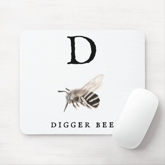 "D" Digger Bee Mousepad (Mit Mouse)