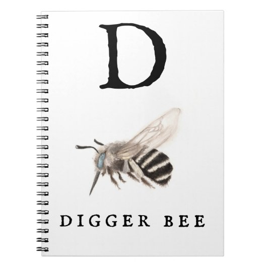 "D" Digger Bee Notizblock (Vorderseite)