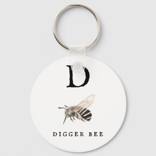 "D" Digger Bee Schlüsselanhänger