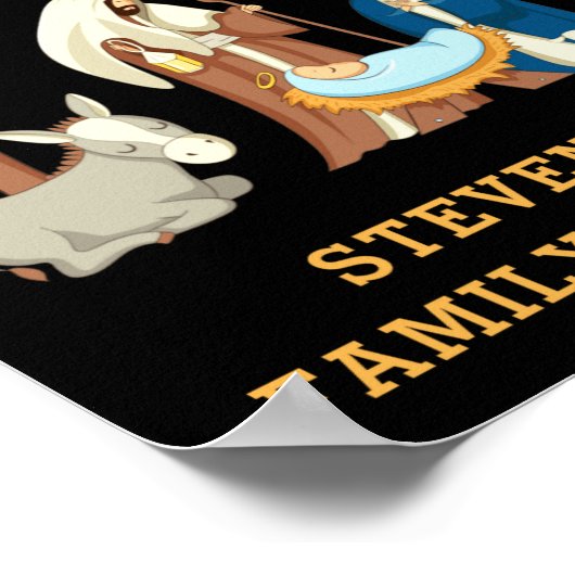 D Family Christmas Baby In A Manger  Poster (Ecke)