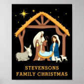 D Family Christmas Baby In A Manger  Poster (Vorne)