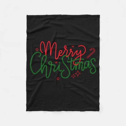 D Family Christmas Family Name  Fleecedecke (Vorderseite)