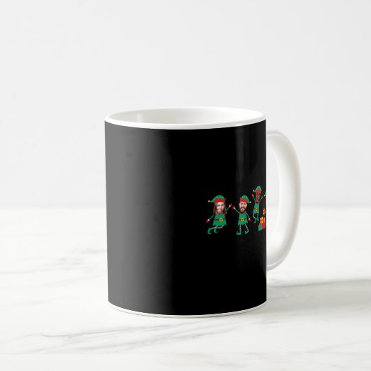 D Funny Face Photo Christmas Elf Kaffeetasse (VorderseiteRechts)