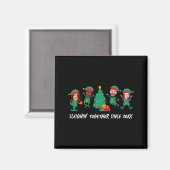 D Funny Face Photo Christmas Elf Magnet (Vorderseite/Rückseite)