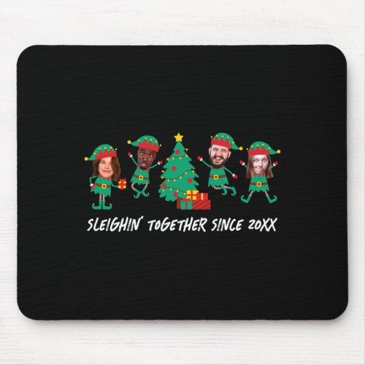 D Funny Face Photo Christmas Elf Mousepad (Vorne)