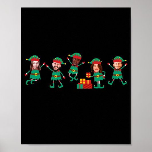 D Funny Face Photo Christmas Elf Poster (Vorne)
