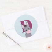 D für Donkey Runder Aufkleber (Umschlag)