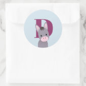 D für Donkey Runder Aufkleber (Tasche)