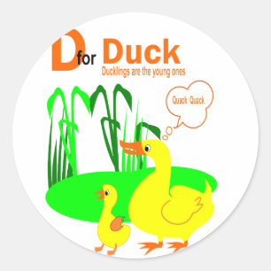 D für Ente Runder Aufkleber
