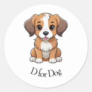 D für Hunde Runder Aufkleber