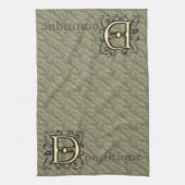D - geprägtes Vintage-Monogramm (Gold) Handtuch (Vertikal)