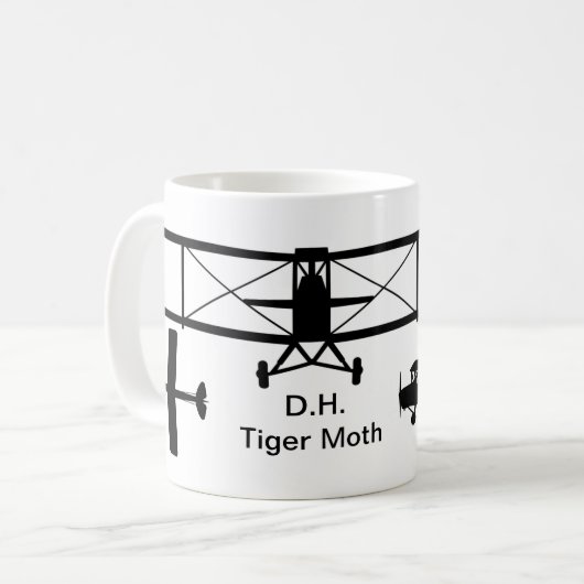 D.H. Tiger Moth Silhouette Tasse (Vorderseite Links)