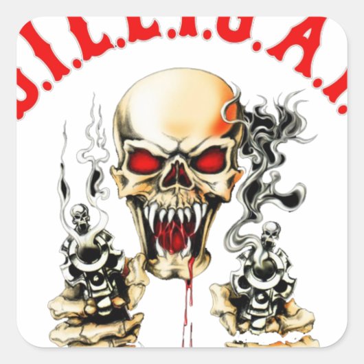 D.I.L.L.I.G.A.F QUADRATISCHER AUFKLEBER (Vorderseite)