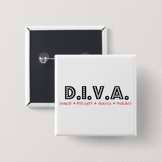 D.I.V.A. Geschieden Button (Vorne & Hinten)