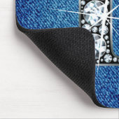 D Imitate -"Diamant Bling" auf Denim Mousepad (Ecke)