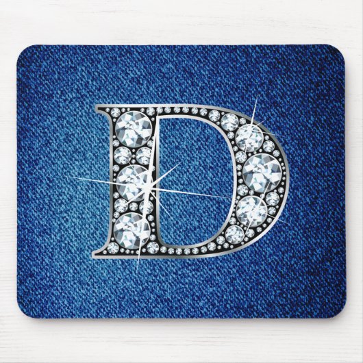 D Imitate -"Diamant Bling" auf Denim Mousepad (Vorne)