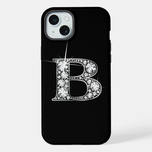D Imitate Diamond Monogram iPhone Hülle (Rückseite)