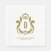 D Inital Gold Wappen Serviette (Vorderseite)