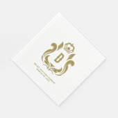 D Inital Gold Wappen Serviette (Ecke)