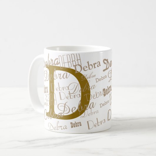 D Initial Custom Kaffeetasse (Vorderseite Links)