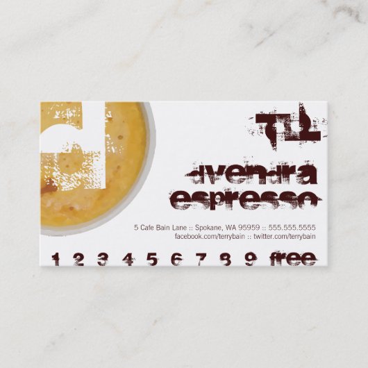 D - Initial Letter Foamy Coffee Cup Loyalty Punch Treuekarte (Vorderseite)