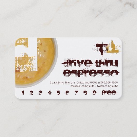 D - Initial Letter Foamy Coffee Cup Loyalty Punch Treuekarte (Vorderseite)